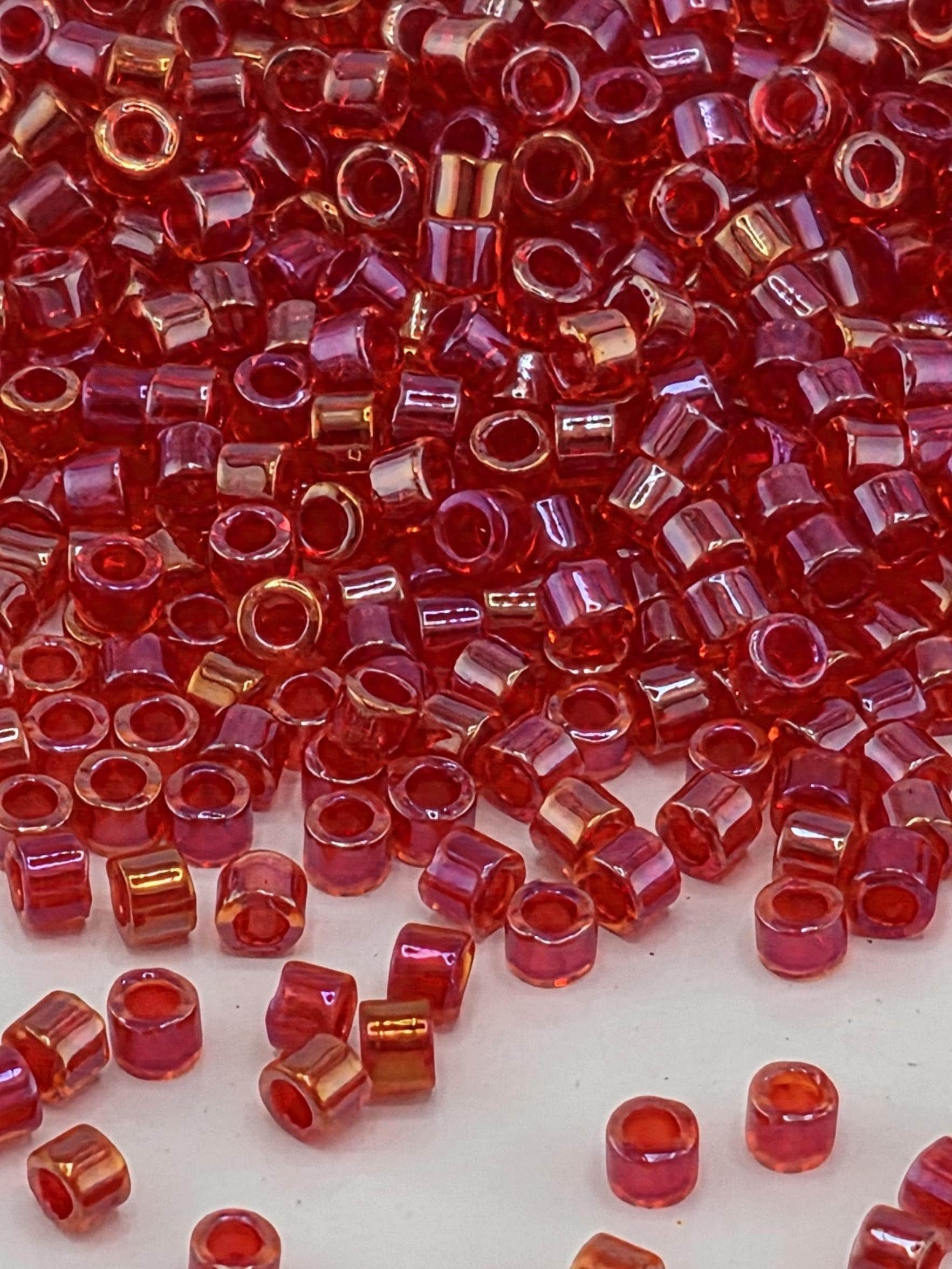 DB2374:Cerise Pink Inside Color Lined Rainbow Duracoat | Size 11/0 | 7g