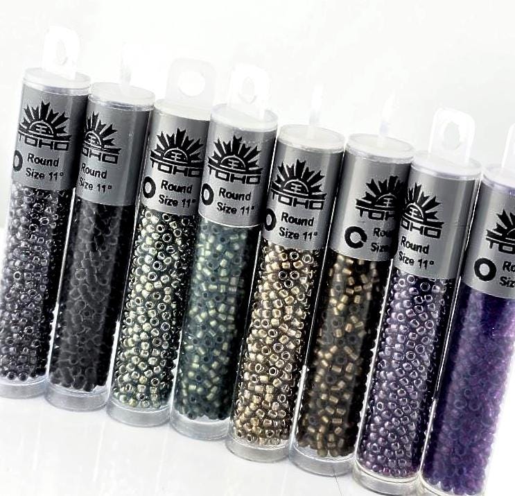 Toho Frosted & Transparent Color Lined Collection: 8 Colors Included