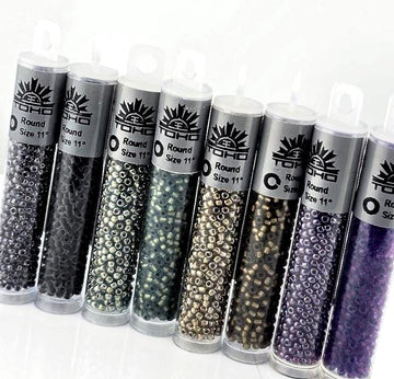 Toho Frosted & Transparent Color Lined Collection: 8 Colors Included