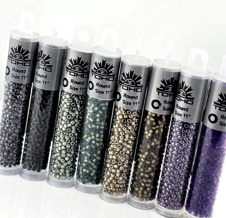 Toho Frosted & Transparent Color Lined Collection: 8 Colors Included