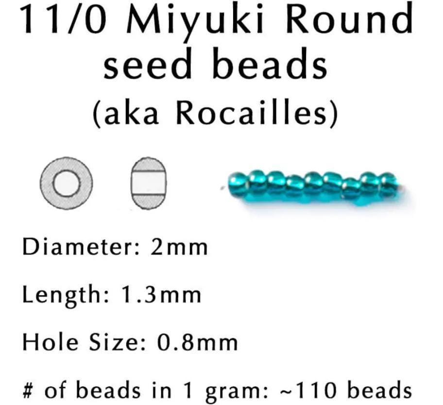 Miyuki Seed Beads Size 11/0: Matte Opaque Rainbow Sprout, 20g