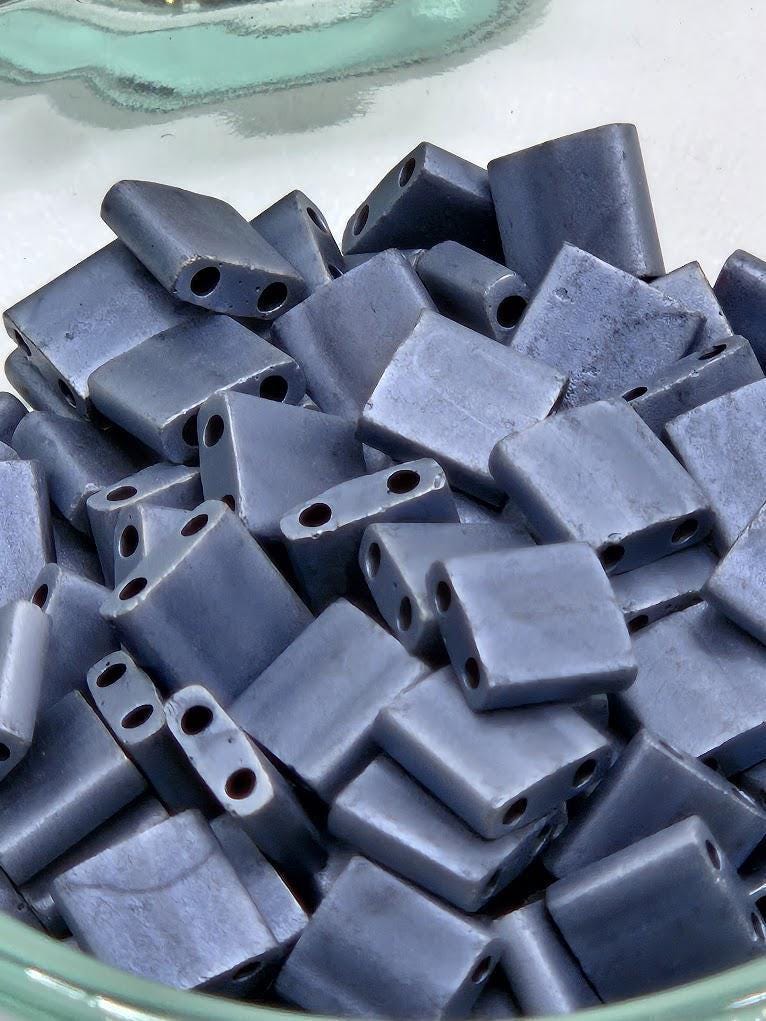 TL2001-Miyuki Tila Beads:Blue-Grey M/MA (7.5g pkg)