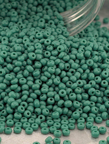 Opaque Dark Green | Size 10 | 15g | Preciosa-Ornela Glass Seed Beads | Czech Seed Beads | Bead Weaving Embroidery Supply | DIY Jewelry