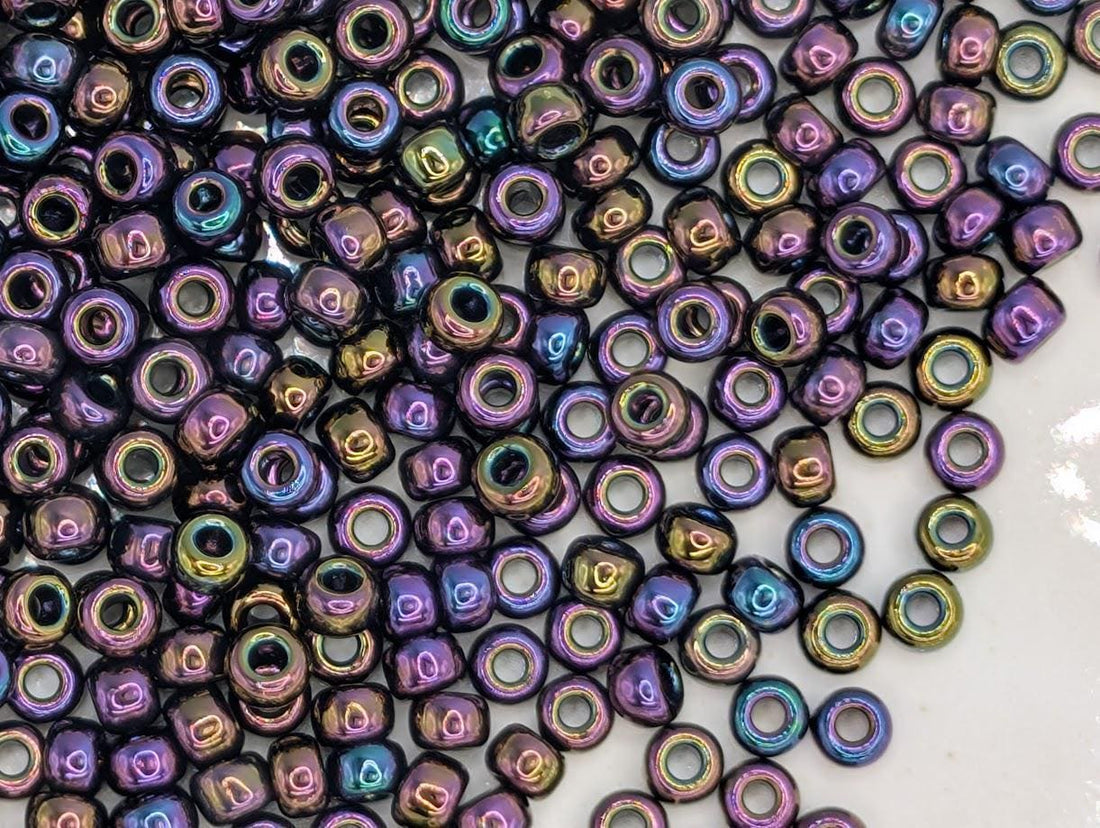 Miyuki Seed Beads 11/0 - Violet Metallic Rainbow, 20g Package | Japanese Seed Beads | Bead Weaving Embroidery Supply | DIY Jewelry