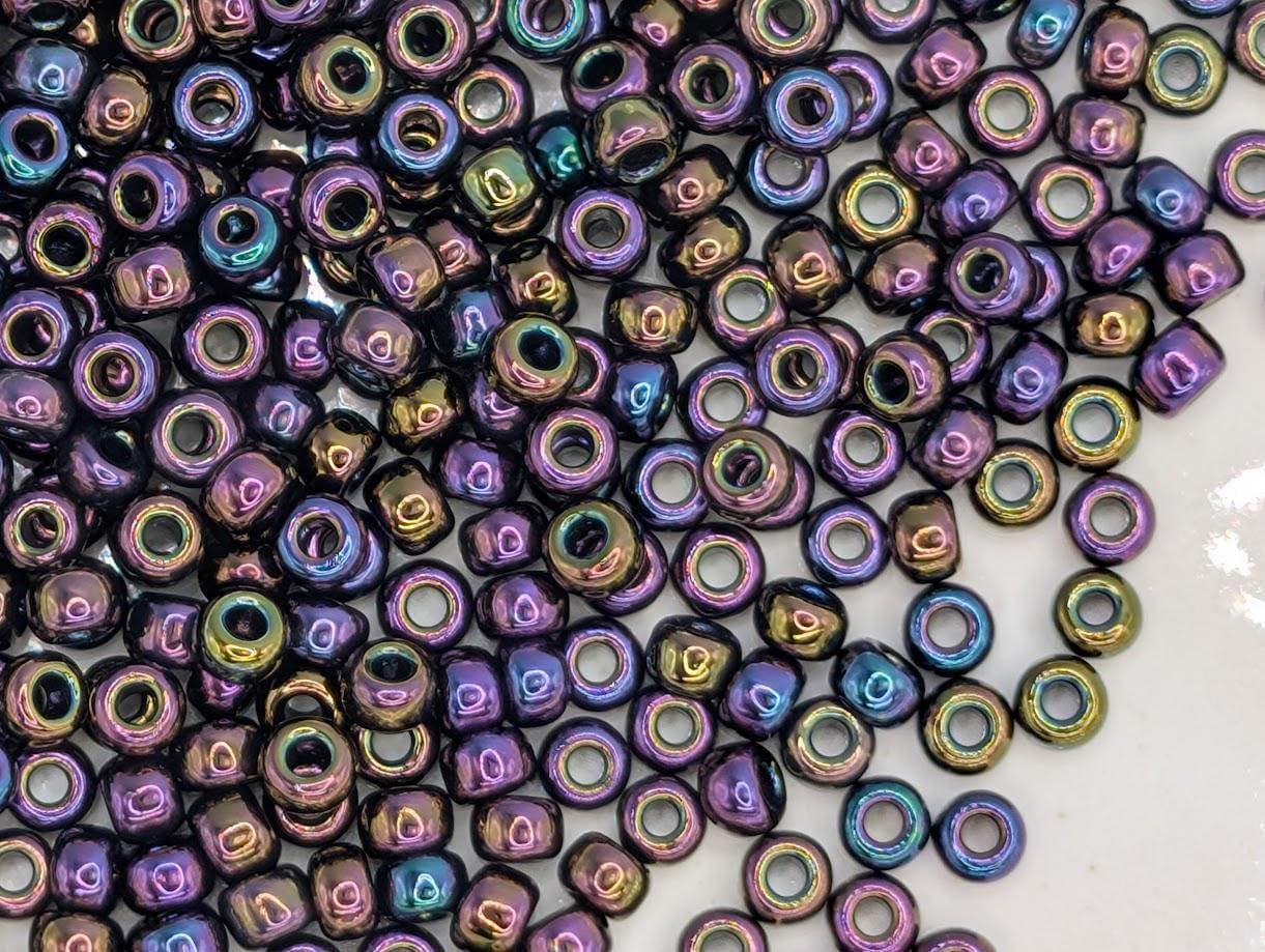 Miyuki Seed Beads 11/0 - Violet Metallic Rainbow, 20g Package | Japanese Seed Beads | Bead Weaving Embroidery Supply | DIY Jewelry