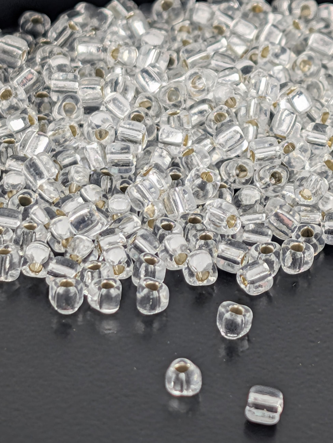 Crystal Translucent Silver Lined Miyuki Triangle Size 8/0 (15g Pkg) | Japanese Seed Beads | Bead Weaving Embroidery Supply | DIY Jewelry