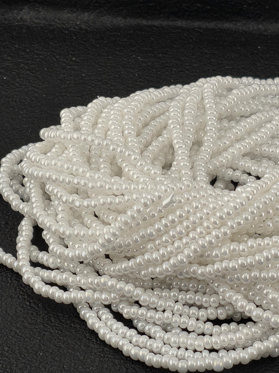 Op White Luster Rocaille | Size 11 | Half-Hank (12" 6-String) | Japanese Seed Beads | Bead Weaving Embroidery Supply | DIY Jewelry