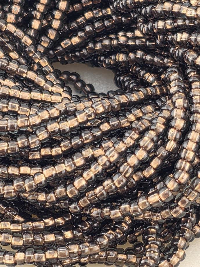 Transparent Black Diamond Silver Lined Rocaille | Size 11 | Half-Hank (12" 6-String) | Preciosa-Ornela Glass Seed Beads