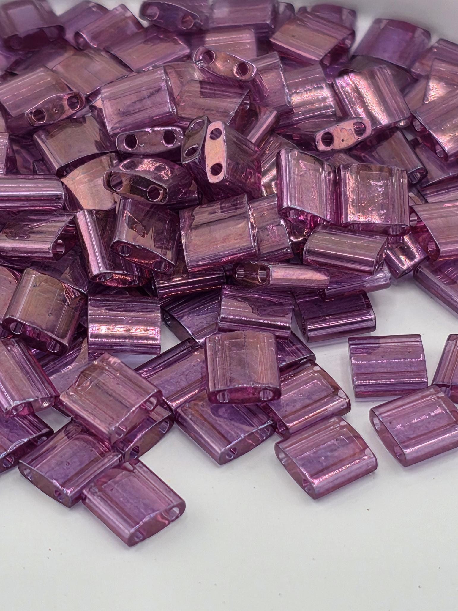 TL0316-Miyuki Tila Beads:Light Amethyst Gold T/L (7.5g pkg)