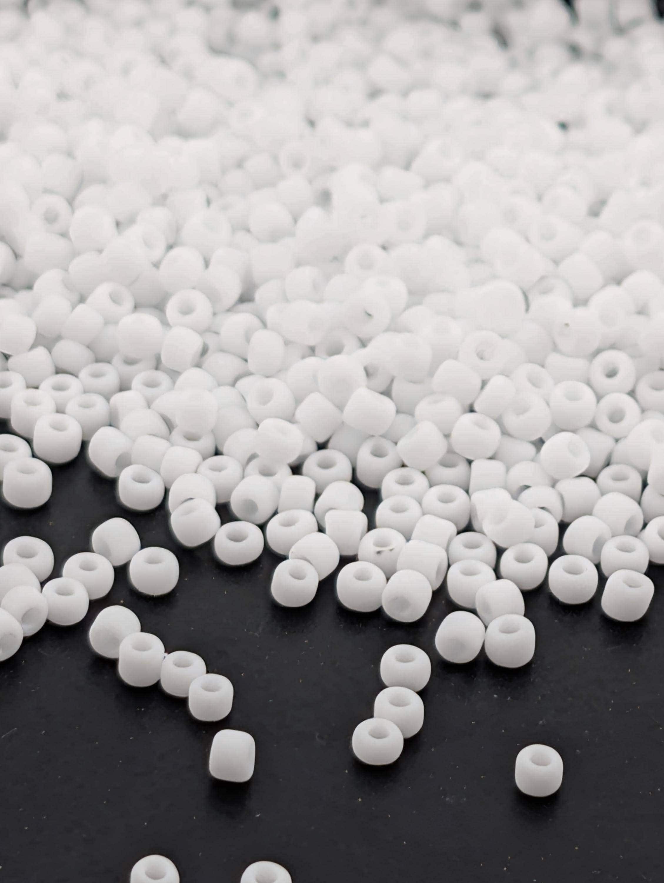 1997SB Opaque Matte White 11/0 Round Matsuno Seed Beads (15g, ~1650 pcs) | Japanese Seed Beads | Bead Weaving Embroidery Supply