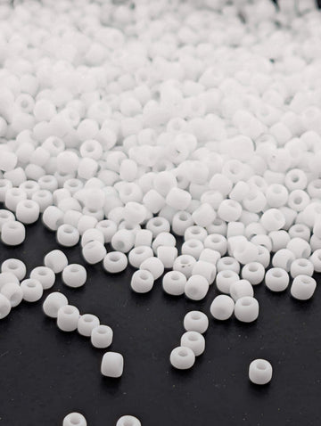 1997SB Opaque Matte White 11/0 Round Matsuno Seed Beads (15g, ~1650 pcs) | Japanese Seed Beads | Bead Weaving Embroidery Supply