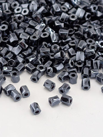 Hematite M Miyuki Twist Size 10/0 (15g Pkg) | Japanese Seed Beads | Bead Weaving Embroidery Supply | DIY Jewelry