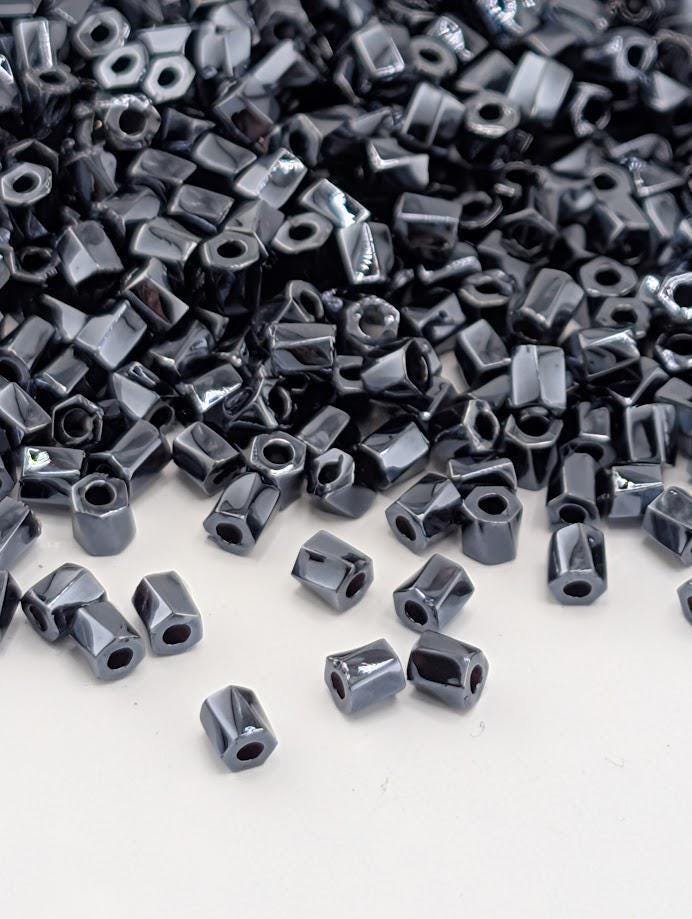 Hematite M Miyuki Twist Size 10/0 (15g Pkg) | Japanese Seed Beads | Bead Weaving Embroidery Supply | DIY Jewelry