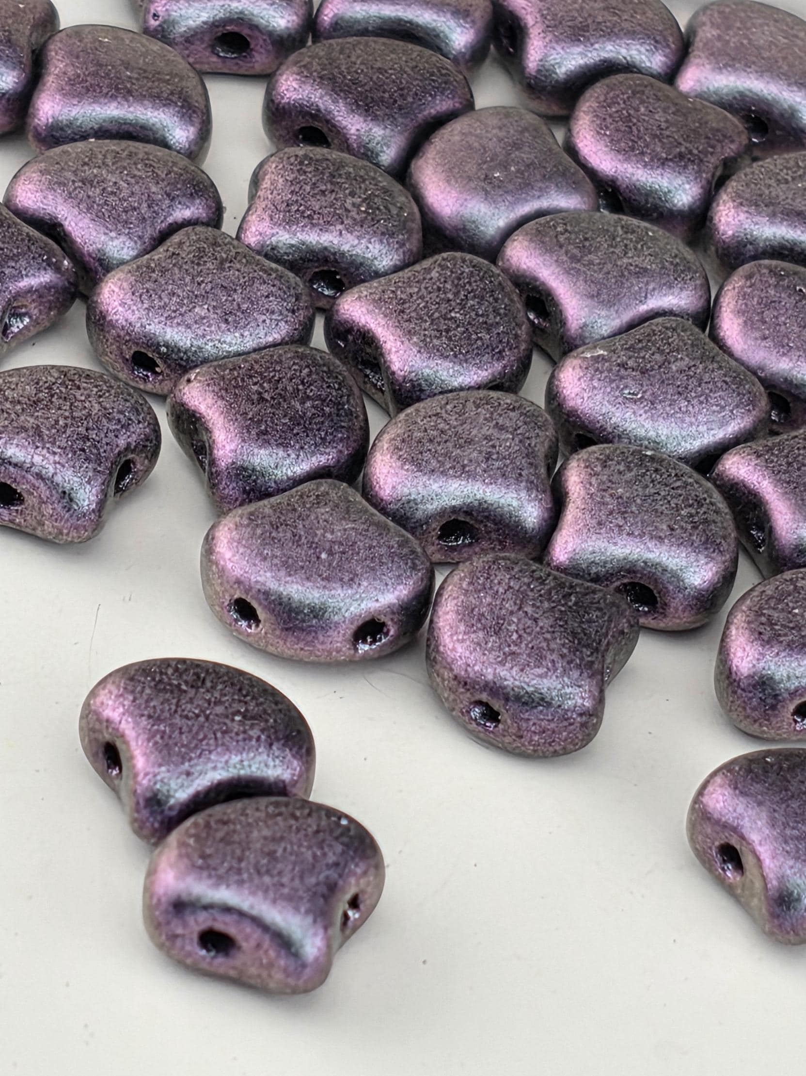 Matubo Ginkgo Leaf Bead 7.5 x 7.5mm Polychrome - Orchid Aqua 2.5 Tube | Japanese Seed Beads | Bead Weaving Embroidery Supply | DIY Jewelry