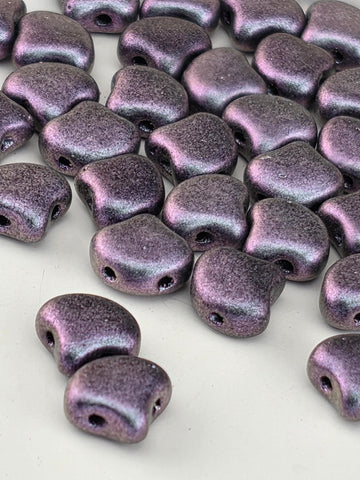 Matubo Ginkgo Leaf Bead 7.5 x 7.5mm Polychrome - Orchid Aqua 2.5 Tube | Japanese Seed Beads | Bead Weaving Embroidery Supply | DIY Jewelry