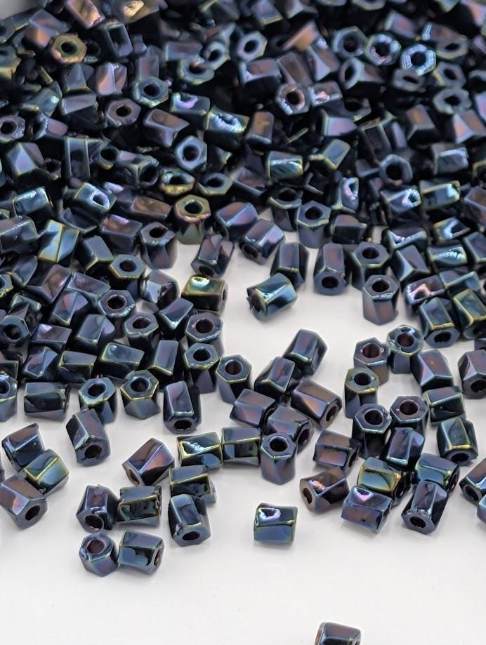Midnight Blue Metallic Rainbow Miyuki Twist Size 10/0 (15g Pkg) | Japanese Seed Beads | Bead Weaving Embroidery Supply | DIY Jewelry