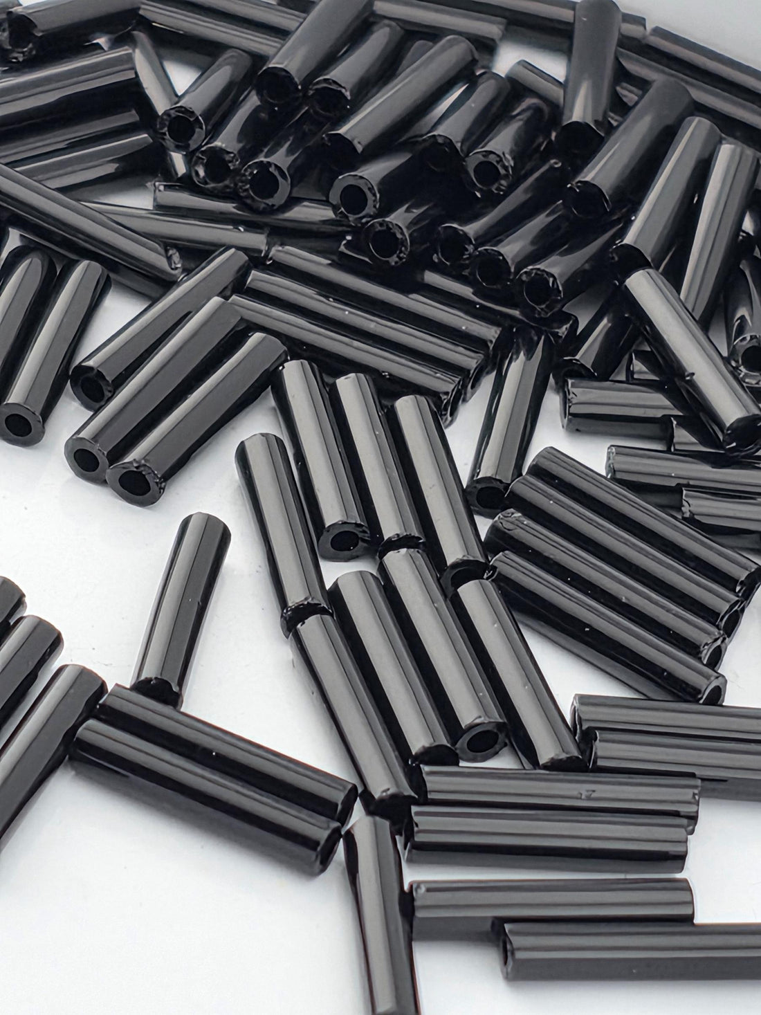 TOHO Bugle #3 9mm Opaque Jet 2.5 Tube | Japanese Seed Beads | Bead Weaving Embroidery Supply | DIY Jewelry