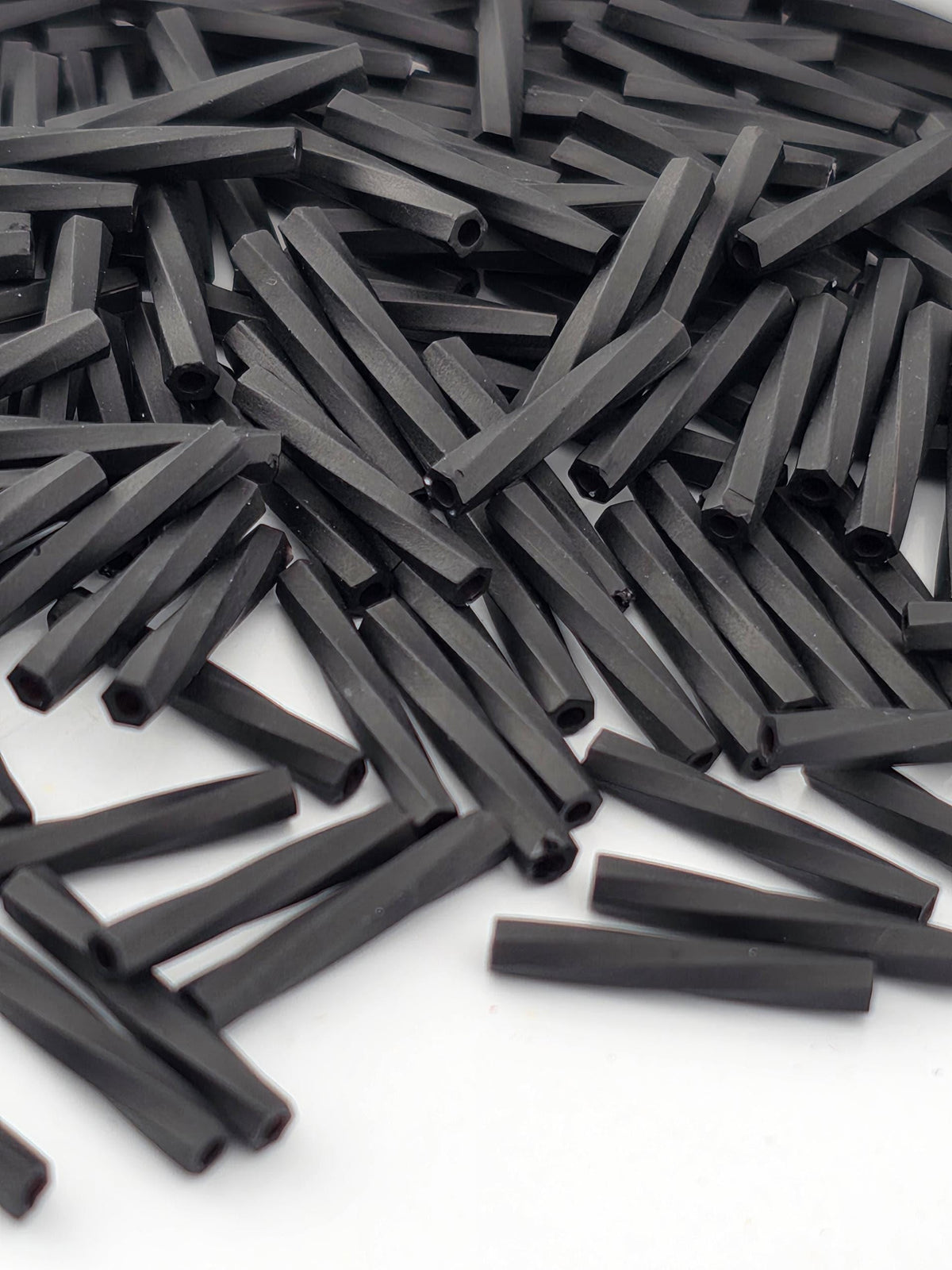 Miyuki Twisted Bugles 2x12 Black Opaque Matte Size 2x12mm