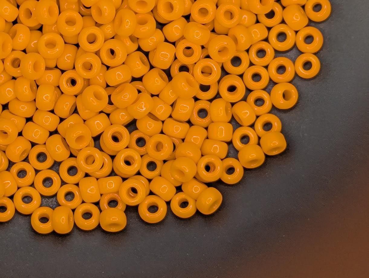 Miyuki Rocailles Seed Beads 11/0: Medium Orange Opaque, 20g Pack | Japanese Seed Beads | Bead Weaving Embroidery Supply | DIY Jewelry
