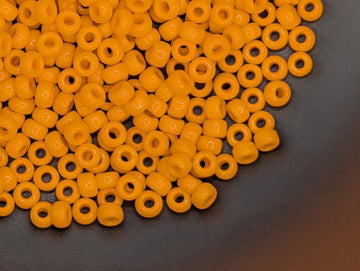 Miyuki Rocailles Seed Beads 11/0: Medium Orange Opaque, 20g Pack | Japanese Seed Beads | Bead Weaving Embroidery Supply | DIY Jewelry