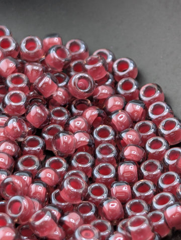 8-2649 Miyuki Rocaille 8/0 | Lavender/Magenta Inside Color Lined 20g | Japanese Seed Beads | Bead Weaving Embroidery Supply | DIY Jewelry