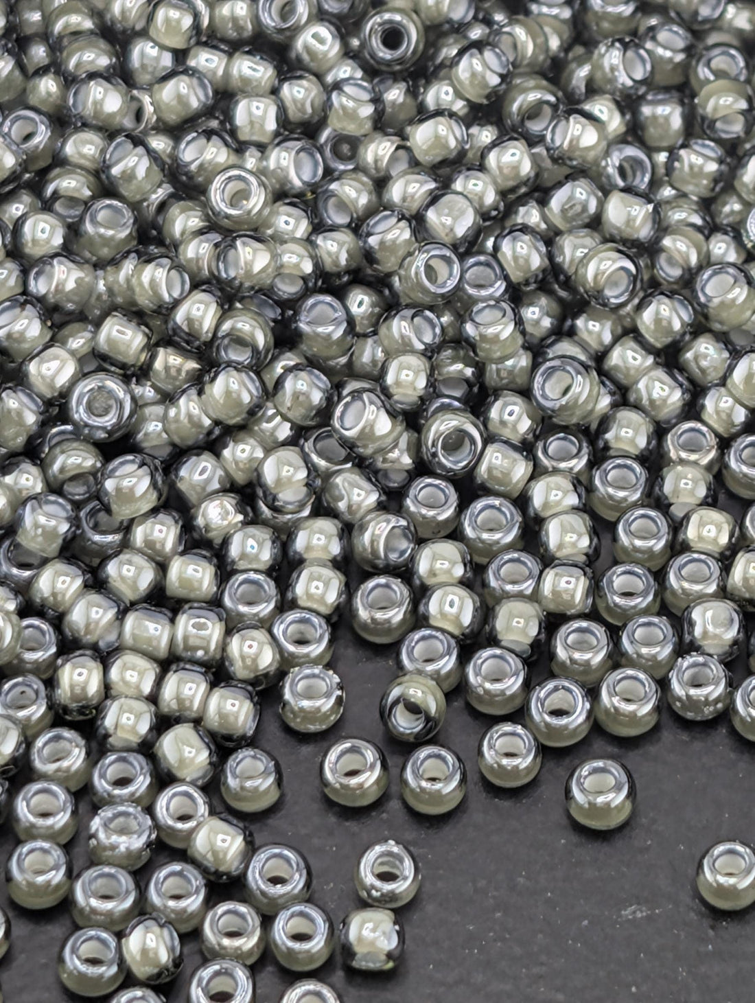 Inside-Color Black Diamond/White-Lined Size 11/0 Toho Round 2.5" tube | Japanese Seed Beads | Bead Weaving Embroidery Supply | DIY Jewelry