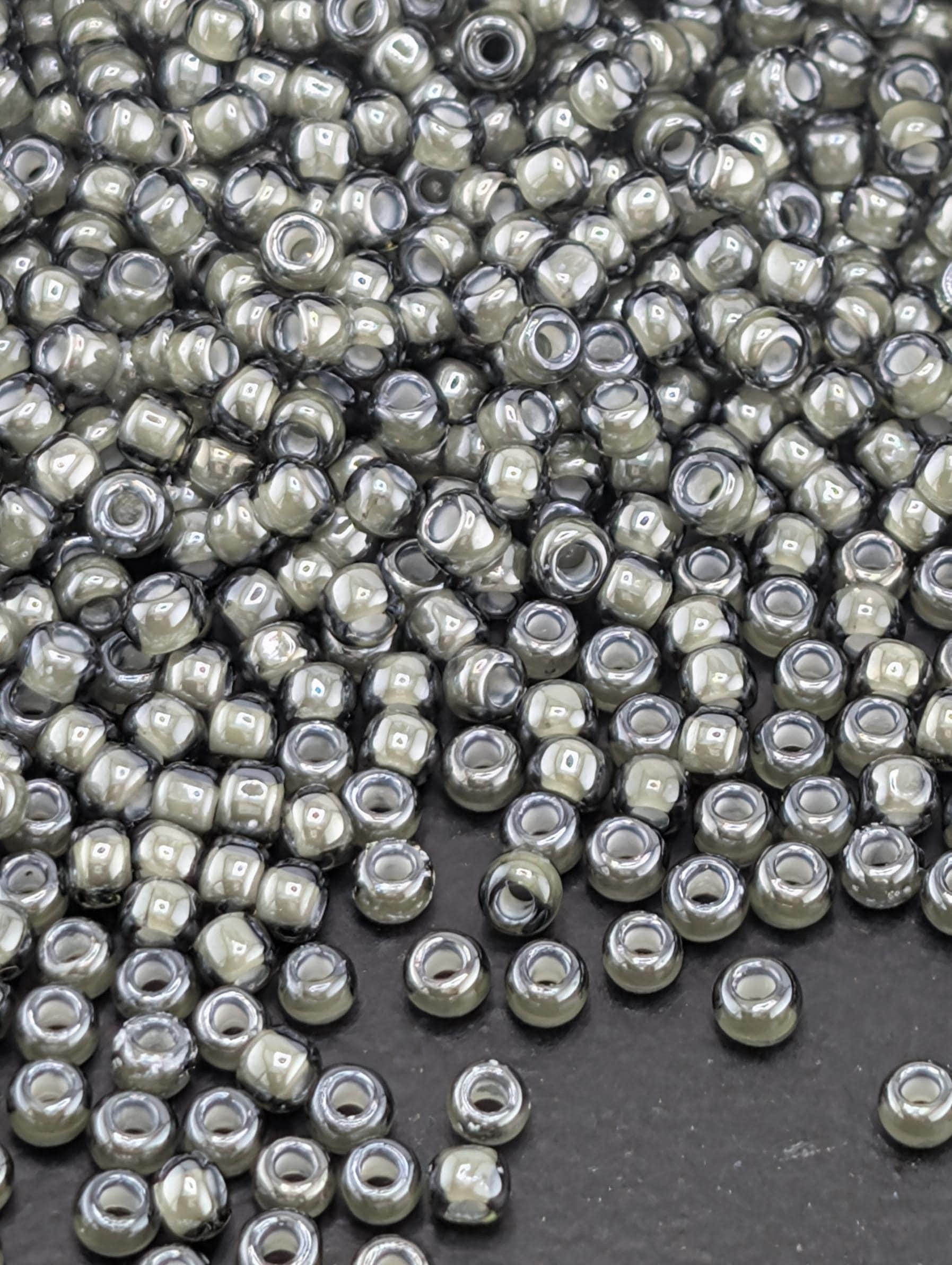 Inside-Color Black Diamond/White-Lined Size 11/0 Toho Round 2.5" tube | Japanese Seed Beads | Bead Weaving Embroidery Supply | DIY Jewelry