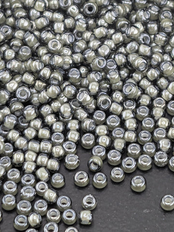 Inside-Color Black Diamond/White-Lined Size 11/0 Toho Round 2.5" tube | Japanese Seed Beads | Bead Weaving Embroidery Supply | DIY Jewelry