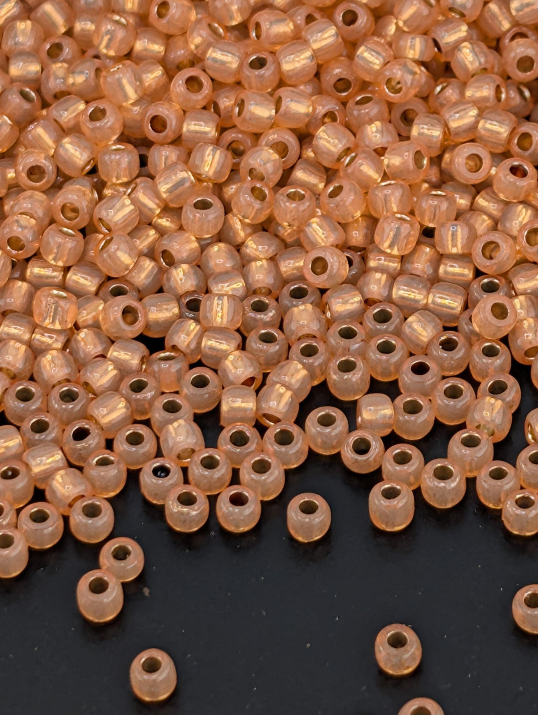 PermaFinish - Silver-Lined Milky Grapefruit Size 11/0 Toho Round 2.5" tube | Japanese Seed Beads | Bead Weaving Embroidery Supply