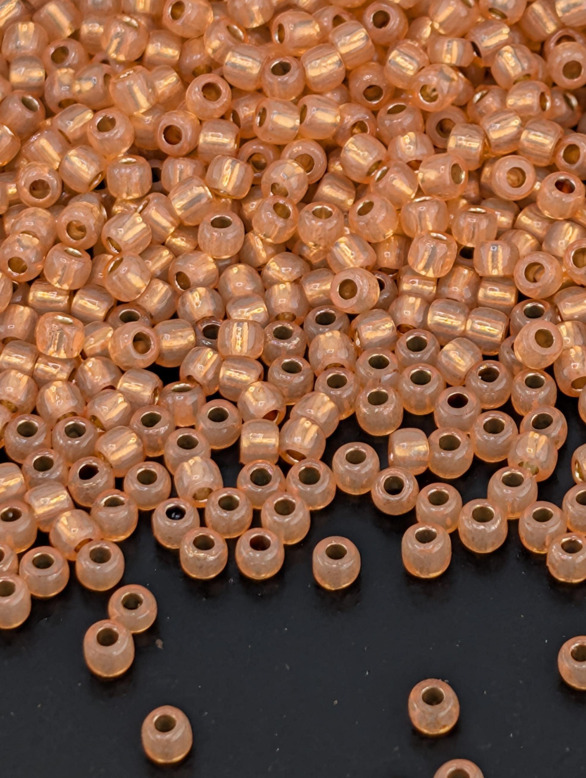 PermaFinish - Silver-Lined Milky Grapefruit Size 11/0 Toho Round 2.5" tube | Japanese Seed Beads | Bead Weaving Embroidery Supply