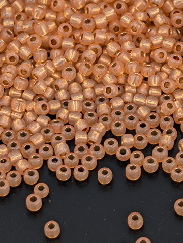 PermaFinish - Silver-Lined Milky Grapefruit Size 11/0 Toho Round 2.5" tube | Japanese Seed Beads | Bead Weaving Embroidery Supply