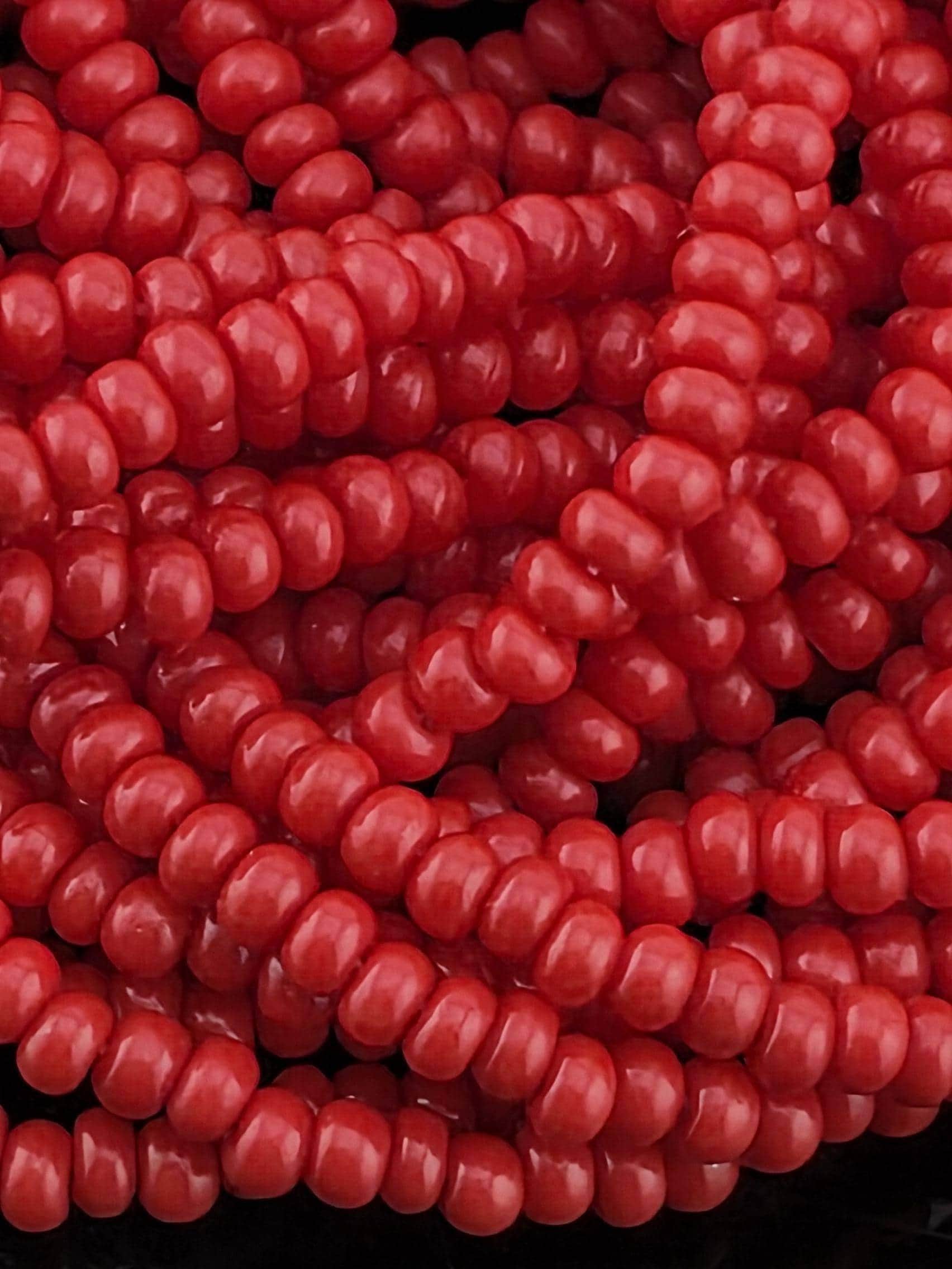 Opaque Red | Size 11 | Half-Hank (12" 6-String) | Preciosa-Ornela Glass Seed Beads | Czech Seed Beads | Bead Weaving Embroidery Supply