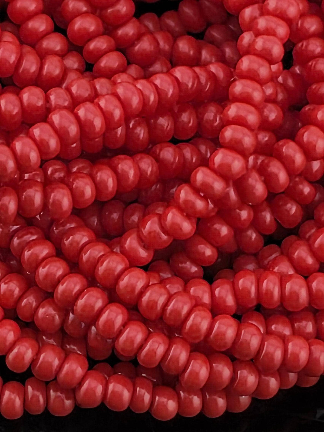 Opaque Red | Size 11 | Half-Hank (12" 6-String) | Preciosa-Ornela Glass Seed Beads