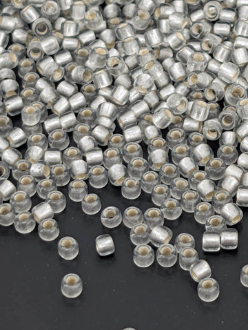 Silver-Lined Frosted Black Diamond Size 11/0 Toho Round 2.5" tube | Japanese Seed Beads | Bead Weaving Embroidery Supply | DIY Jewelry