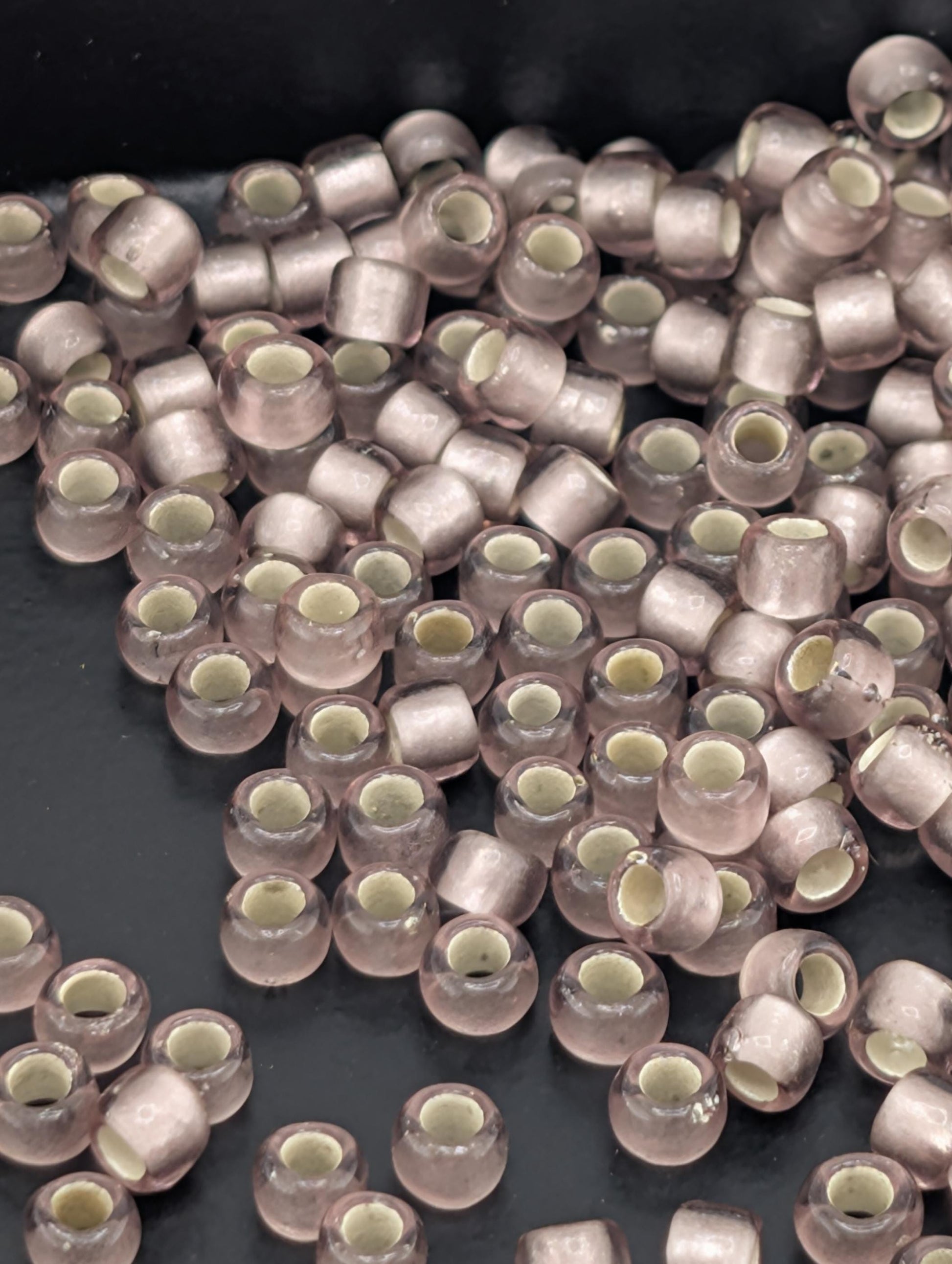 Silver-Lined Frosted Lt Amethyst Size 8/0 Toho Round 2.5" tube | Japanese Seed Beads | Bead Weaving Embroidery Supply | DIY Jewelry