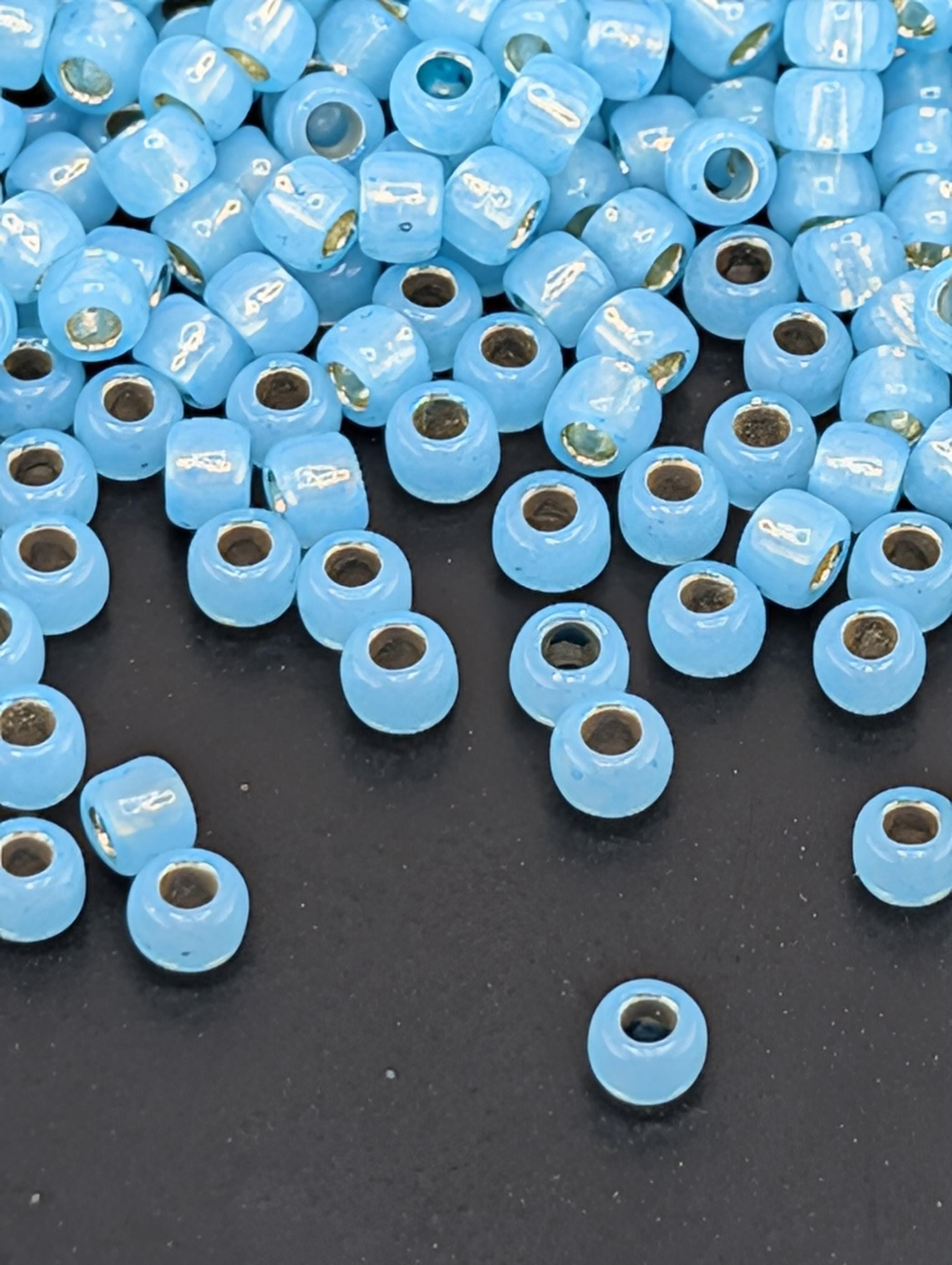 Silver-Lined Milky Aqua Size 8/0 Toho Round 2.5" tube | Japanese Seed Beads | Bead Weaving Embroidery Supply | DIY Jewelry