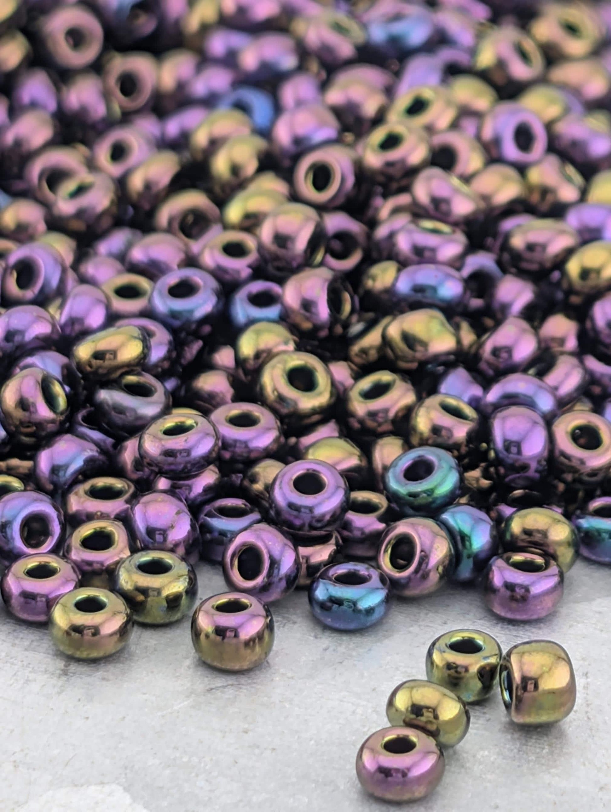 Opaque Purple Iris Ab | Size 10 | 15g | Preciosa-Ornela Glass Seed Beads | Czech Seed Beads | Bead Weaving Embroidery Supply