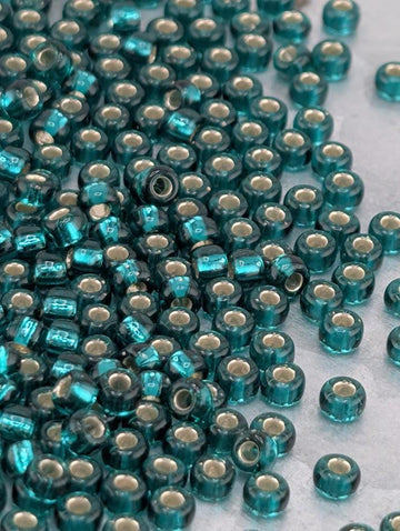 Emerald Green Translucent Silver Lined Miyuki Rocaille Size 8/0 (20g pkg)