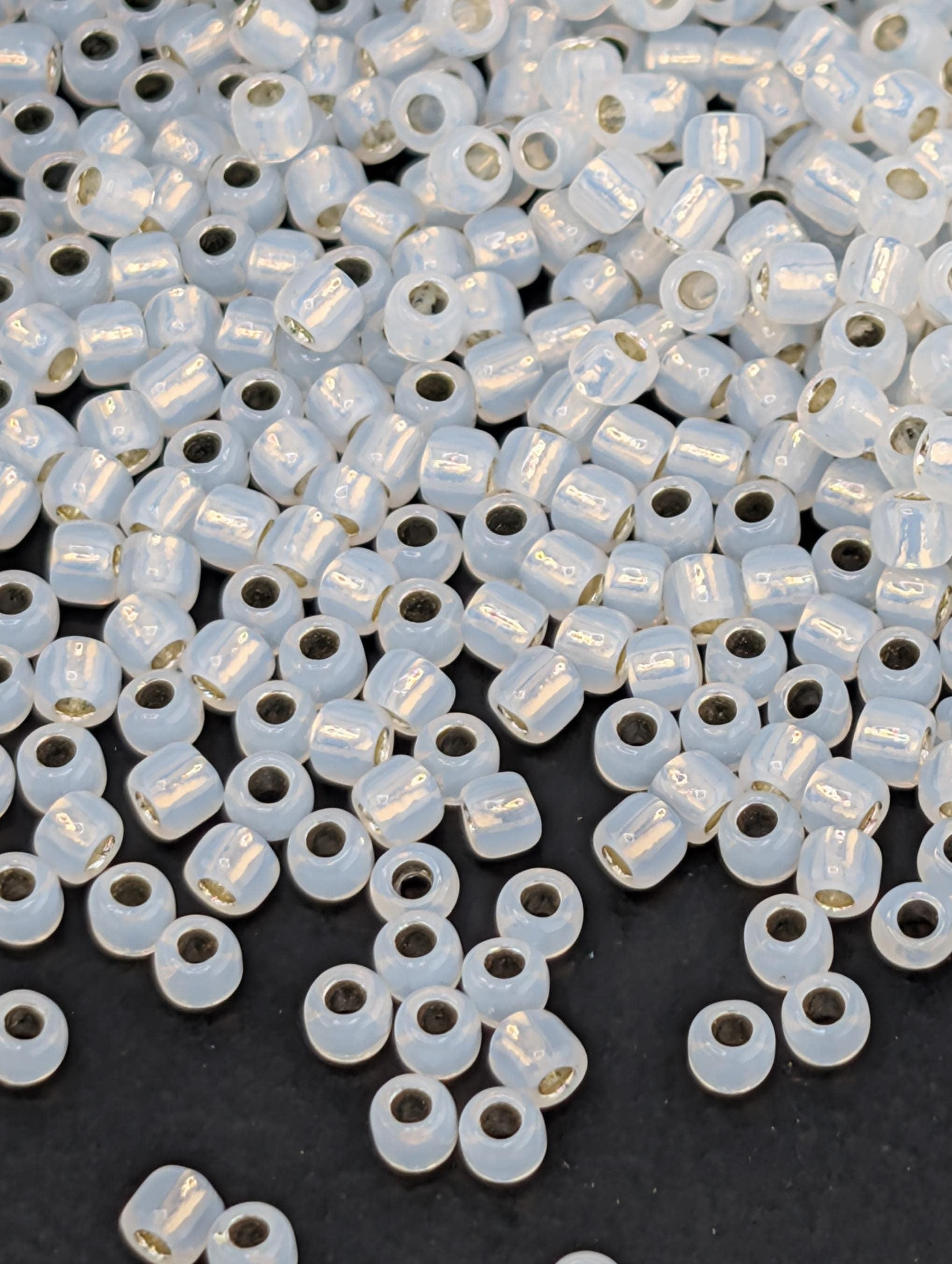 Silver-Lined Milky White Size 11/0 Toho Round 2.5" tube | Japanese Seed Beads | Bead Weaving Embroidery Supply | DIY Jewelry