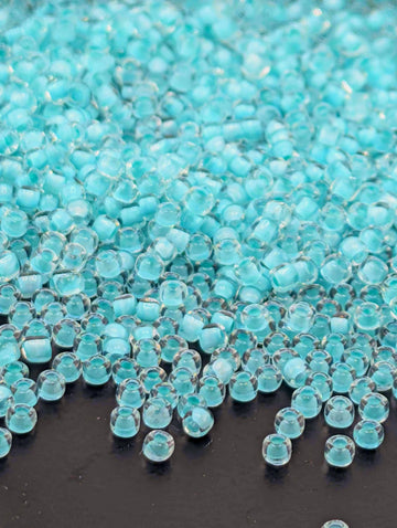 Teal Green Seed Beads: Transparent Inside Dyed Round Matsuno 11/0 | Japanese Seed Beads | Bead Weaving Embroidery Supply | DIY Jewelry