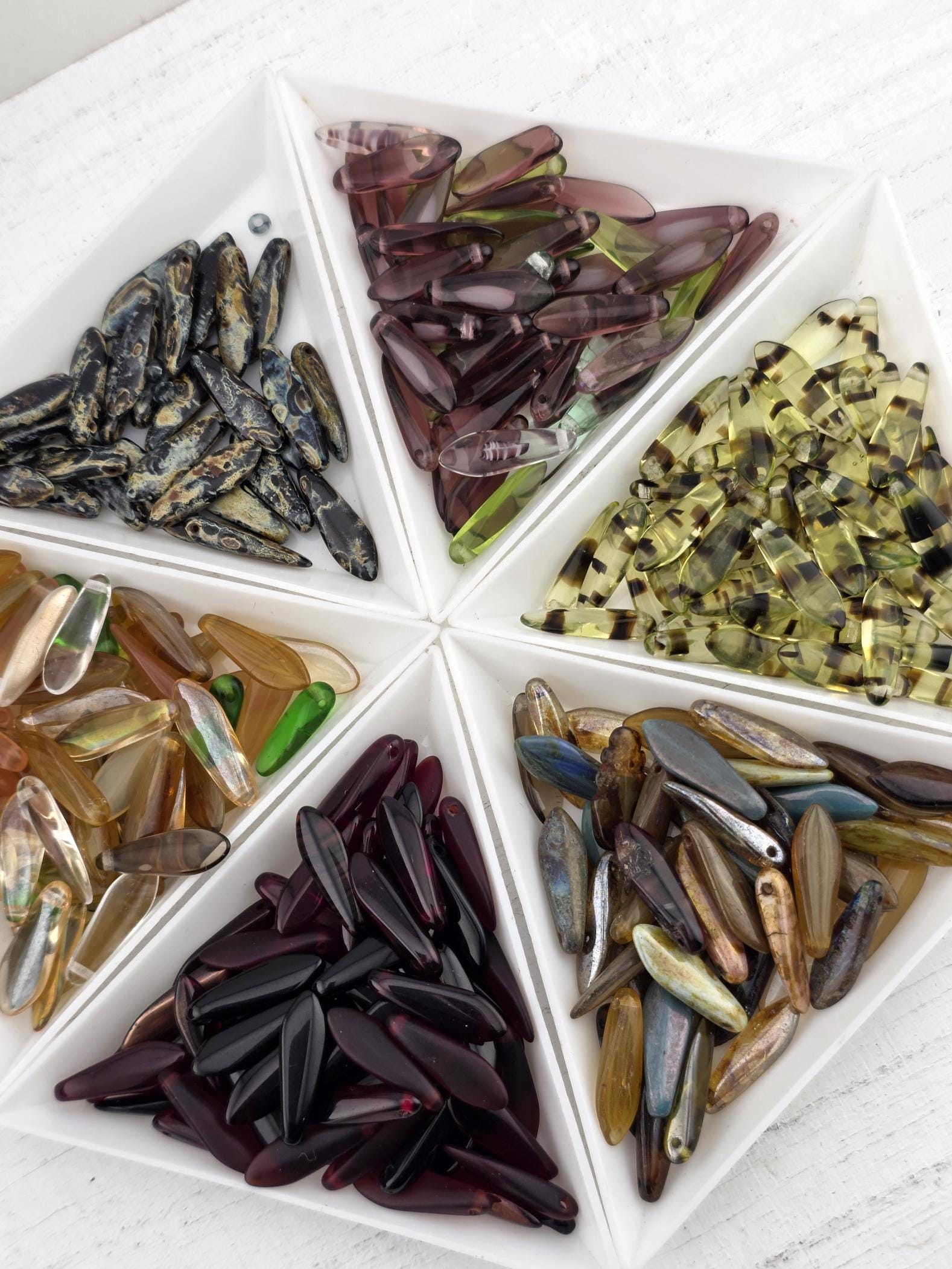 Czech Glass 15mm Dagger Mix | 15g | Japanese Seed Beads | Bead Weaving Embroidery Supply | DIY Jewelry