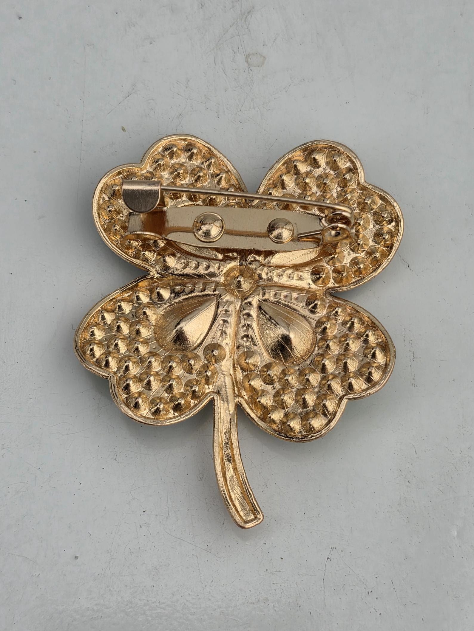 Clover Brooch Pin: Green Gemstone St. Patrick's Day Jewelry | Handmade Pin | Jacket Scarf Hat Accessory | Gift Idea