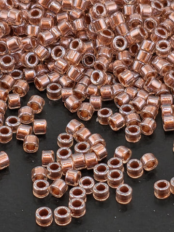 DB1704:Lt. Pink/Copper Wire Translucent Inside Color Lined Pearl | Size 11/0 | 7g