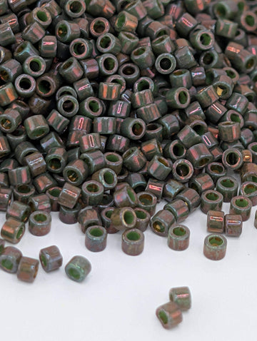 DB0131:Moss Green Opaque Luster Rainbow | Size 11/0 | 7g