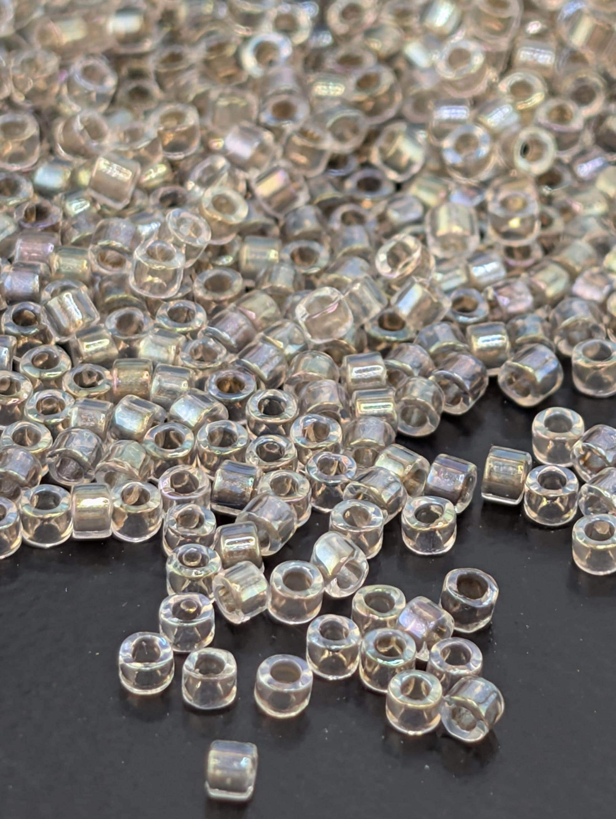 DB0064:Crystal/Taupe Inside Color Lined Rainbow | Size 11/0 | 7g