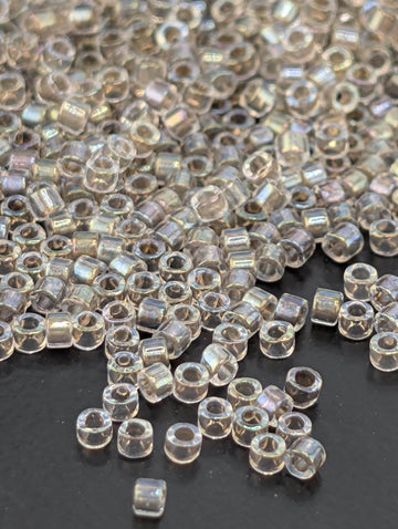 DB0064:Crystal/Taupe Inside Color Lined Rainbow | Size 11/0 | 7g
