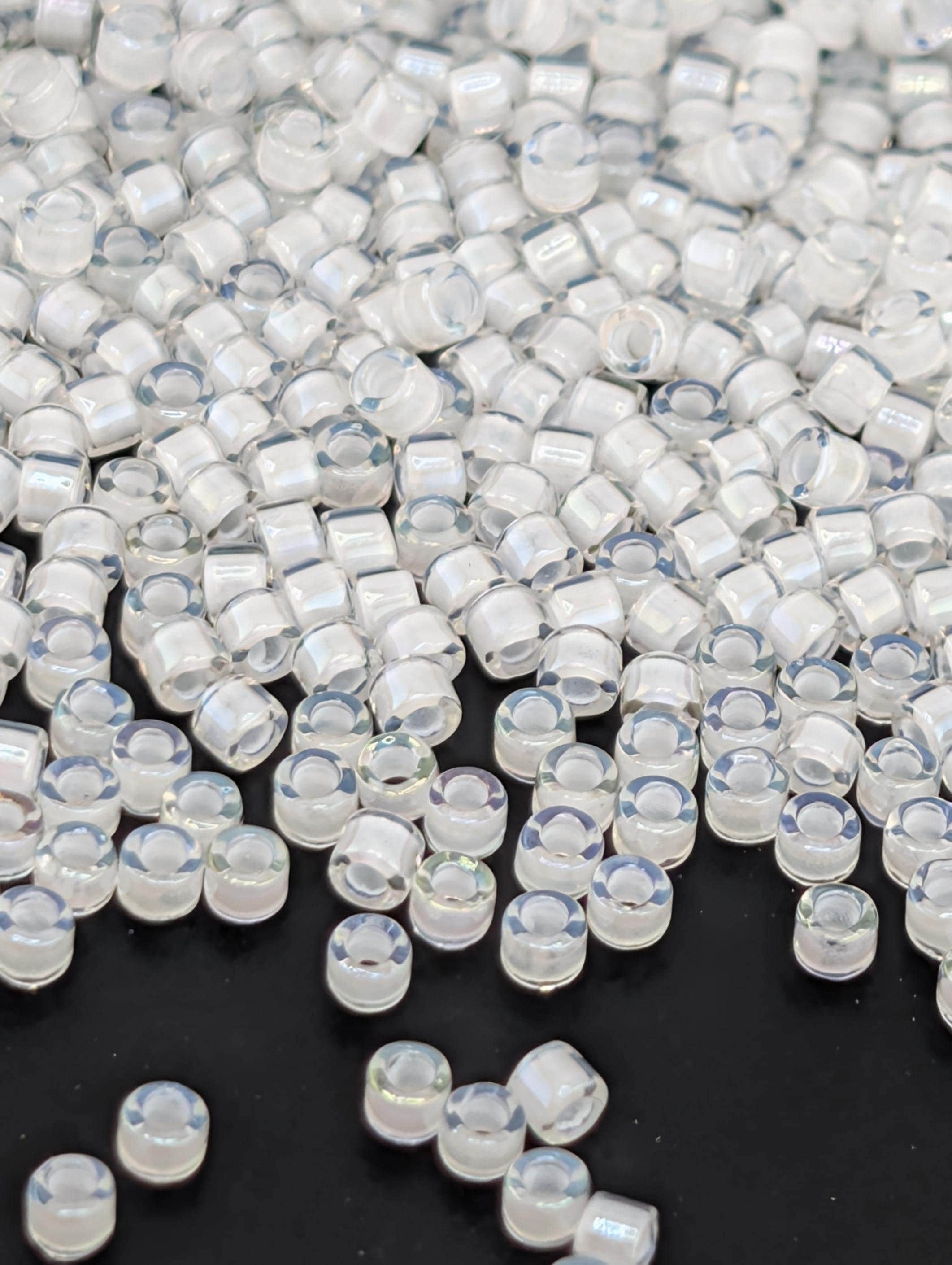 DB0066:Crystal/White Inside Color Lined Sparkle | Size 11/0 | 7g