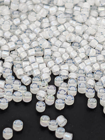 DB0066:Crystal/White Inside Color Lined Sparkle | Size 11/0 | 7g