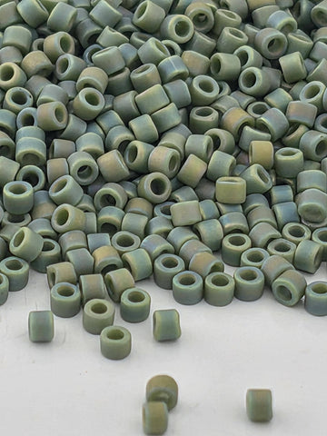 DB1594:Avocado Green Opaque Matte Rainbow | Size 11/0 | 7g
