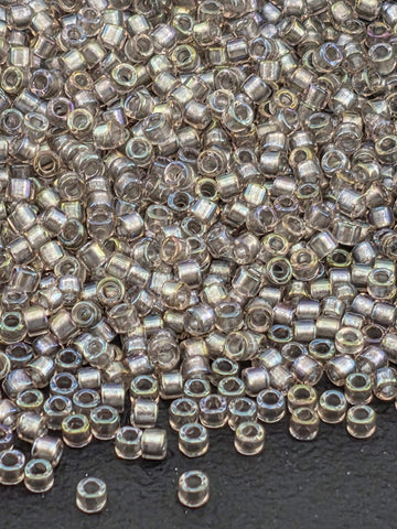 DB1772:Mauve/Cement Inside Color Lined Sparkle Rainbow | Size 11/0 | 7g